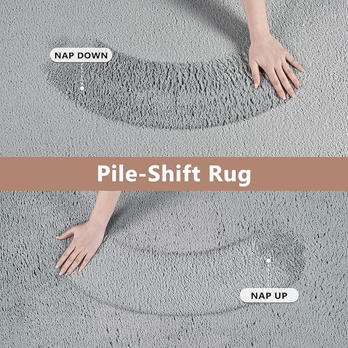 FinRèc 5x7 Washable Area Rugs for Bedroom Living Room, Low Pile Thin Rug Solid Color, Non-Slip Carpet Indoor for Home Decor (Pure Light Grey)