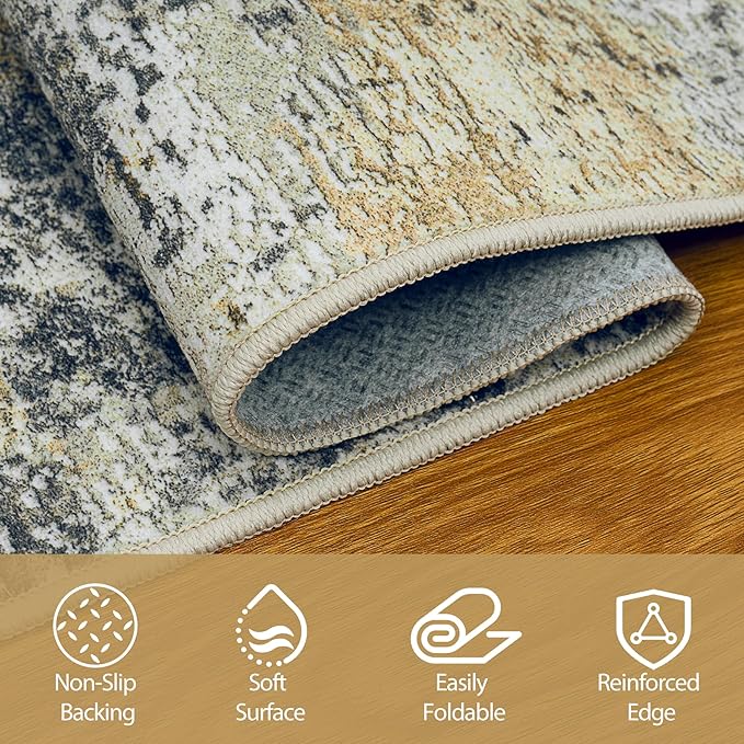 10x14 Area Rugs for Living Room Rug Washable: Abstract Large Rug Indoor Modern Carpet Non Slip for Dining Room Bedroom Nursery Home Office Multi