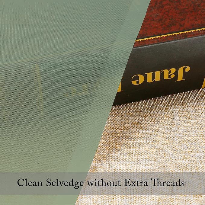 OVZME Sage Green Sheer Curtains 36 inches Long, Short Kitchen Window Treatment Solid Sheers Cafe Curtains Bathroom Voile Half Window Panels, Rod Pocket, 42" Wx36 L
