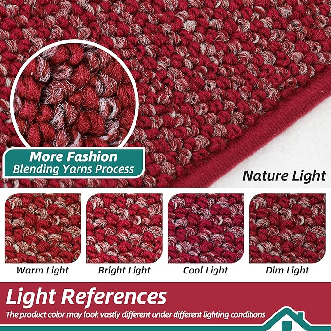 BEQHAUSE Kitchen Rugs 24"x36", Non-Slip Kitchen Mats for Floor, Super Absorbent and Stain Resistant Kitchen Rugs, Machine Washable Rugs for Kitchen, Hallway, Laundry & Sink, Red