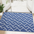 OLANLY Front Door Mat, Non-Slip Rubber Backing, Dirt Resistant and Absorbent, Washable, Easy to Clean Low-Profile Indoor Doormat for Back Door, Entryway, Inside Entrance, 48x32, Navy