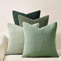 Topfinel LightGreen Couch Throw Pillows Covers 24x24 Inch Set of 4,Olive Emerald Green Corduroy Decorative Cushion Case,Rustic Fun Living Room Decor fundas para cojines