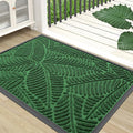 Colorxy Waterproof Doormat, Sturdy Natural Rubber Front Indoor Mat, Non Slip Low Profile Indoor Outdoor Door Mats, Stain and Fade Resistant Floor Mat, Easy Clean Patio Entrance Mat, 48''x32'', Green