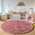 ONASAR Blush Round Rugs 6ft for Living Room Bedroom, Fluffy Circle Area Rug for Kids Girls Boys Teen, Soft Plush Shaggy Carpet for Nursery Dorm Classroom Playroom Home Decor Aesthetic
