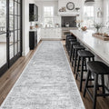 Hallway Runner 3x14 - Runner Rugs 14ft Washable Entryway Rug Vintage Kitchen Runners Non Slip Indoor Rug Farmhouse Carpet Runner for Bathroom Living Room Bedroom, Grey