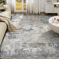 UERMEI 10x12 Area Rug Living Room Rugs - Washable Neutral Modern Abstract Soft Thin Large Rug Indoor Floor No Slip Rug Carpet for Bedroom Under Dining Table Home Office Decor - Blue Grey