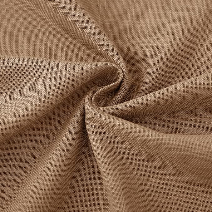 Brown Curtains for Living Room Back Tab Modern Farmhouse Semi Sheer Curtains 84 inches Long 2 Panels Set Muted Neutral Window Curtain for Dining Room Bedroom 52x84