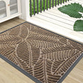 Colorxy Waterproof Doormat, Sturdy Natural Rubber Front Indoor Mat, Non Slip Low Profile Indoor Outdoor Door Mats, Stain and Fade Resistant Floor Mat, Easy Clean Patio Entrance Mat, 47''x24'', Brown