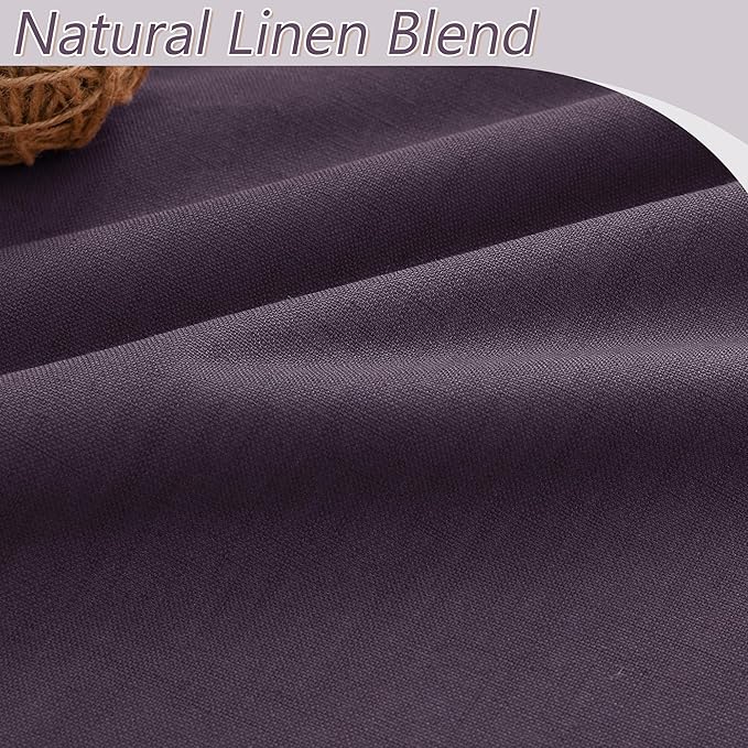 Guken 100% Blackout Curtains 84 Inch Length 2 Panels Set for Living Room Bedroom Back Tab Thermal Insulated Black Out Linen Drapes Room Darkening Window Curtains 84 Inches Long,Plum