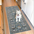 2x5 Decorative Vintage Hallway Runner: Washable Oriental Pet-Friendly Soft Carpet for Bathroom Bedroom Non-Slip Laudry Floor Mat - Low Pile Non-Shedding Rug for Apartments & Homes(2x5,Floral/Blue)