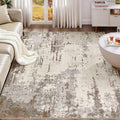 UERMEI 5x7 Area Rug Living Room Rugs - Washable Neutral Modern Abstract Soft Thin Rug Indoor Floor No Slip Rug Carpet for Bedroom Under Dining Table Home Office Decor - Brown/Grey/Beige