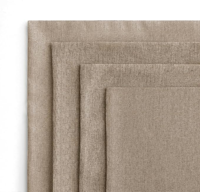 MIULEE Pack of 4 Decorative Outdoor Throw Pillow Covers Linen Waterproof Pillow Covers Farmhouse Cushion Cases for Patio Garden Tent Balcony Couch Sofa 16x16 inch Khaki
