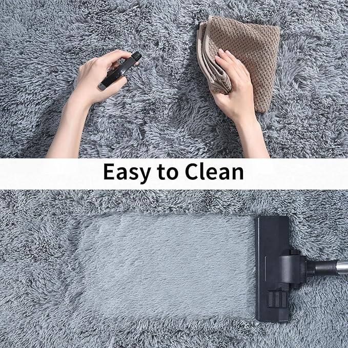 Soft Runner Rugs for Bedroom Hallways, 2x4 Grey Fluffy Shag Throw Area Rug Non Slip for Bedside Dorm, Long Shaggy Furry Carpet for Nursery Living Room
