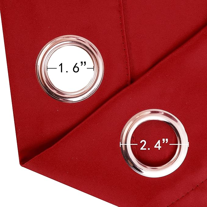 LEMOMO Red Blackout Curtains/52 x 72 Inch/Set of 2 Panels Room Darkening Curtains for Bedroom