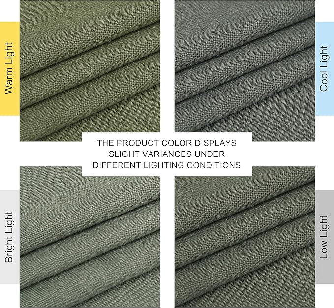 NICETOWN Linen Curtains 84 inch Long, Grommet Thick Linen Blend Window Treatment Vintage & Rustic Style Privacy Added for Bedroom/Living Room, Lichen, W55 x L84, 2 Panels
