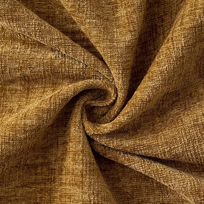MIULEE Pack of 2 Couch Throw Pillow Covers 18x18 Inch Soft Mustard Chenille Pillow Covers for Sofa Living Room Solid Dyed Pillow Cases