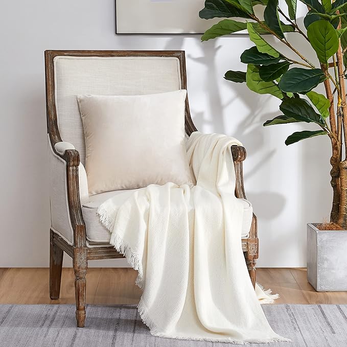 GIGIZAZA Velvet Pillow Covers 20x20: Pack of 2 Throw Pillows Soft Solid Covers - Beige Decorative Modern Couch Big Cushion Covers,Living Room,Bedroom,Sofa
