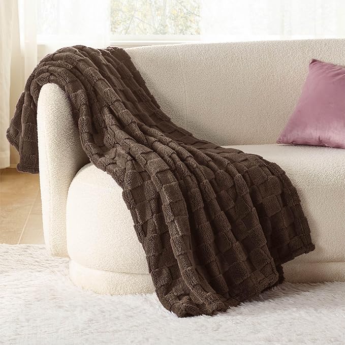 Bedsure GentleSoft Brown Throw Blanket for Couch - Super Soft Cozy Blankets Gifts for Kids Girls, Cute Small Fleece Throws for Bedroom Home Decor, 50x70 Inches