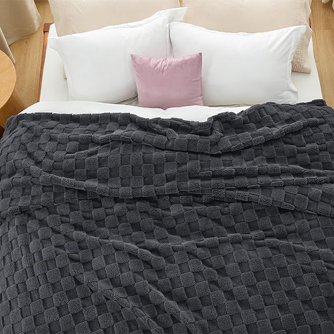 Bedsure GentleSoft King Size Blanket for Bed - Super Soft Cozy Blankets for Kids Girls, Large Fuzzy Fleece Throw for Bedroom Decor, Dark Grey,108x90 Inches