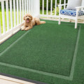 OLANLY Front Door Mat Indoor Outdoor Entrance, Waterproof All-Season, All-Weather Doormat, Sturdy Natural Rubber, Fade Resistant, Low Profile, Easy Clean Patio Porch Entryway Mat, 71x47, Green