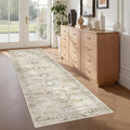 Washable Runner Rugs for Bedroom - 2x6 Runner Rug Non Slip, Ultra-Thin Entryway Runner, Soft Abstract Kitchen Runner for Hallway, Laundry, Bathroom, Indoor Door Mat(2'x6', Grey/Yellow)