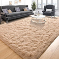 Tepook Super Soft Fluffy Rug for Bedroom, Modern Shaggy Fuzzy Kids Rugs for Living Room, Plush Indoor Nursery Home Decor Dorm Carpet with Non-Slip Bottom, Beige, 4 X 6 Feet
