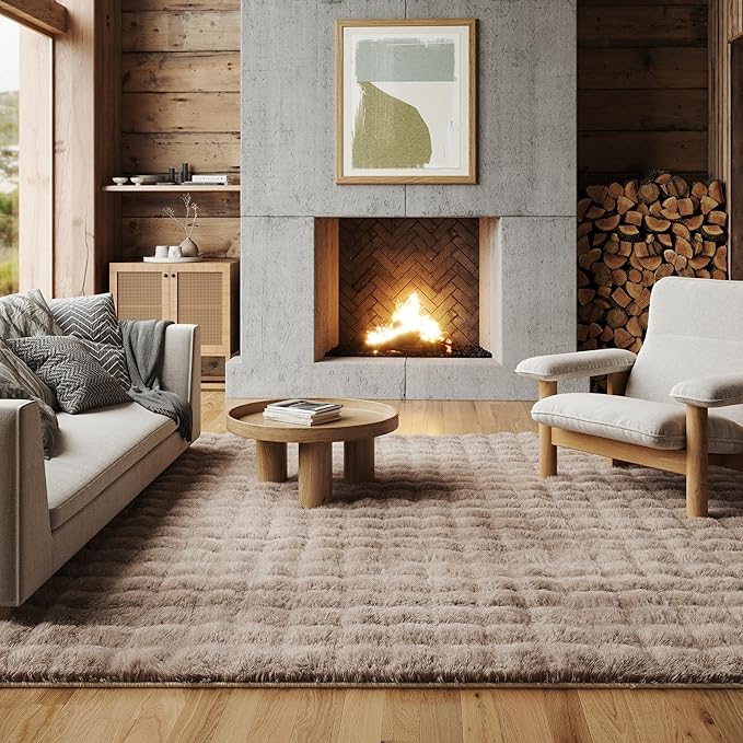 nuLOOM 3'9" x 6' Cozy Plush SuperiorWash Area Rug, Machine Washable, Non-Slip, Soft Fluffy Shag Carpet for Living Room Bedroom Kids Room Nursery Home Decor, Jeni Taupe
