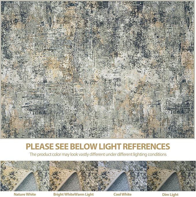 10x14 Area Rugs for Living Room Rug Washable: Abstract Large Rug Indoor Modern Carpet Non Slip for Dining Room Bedroom Nursery Home Office Multi