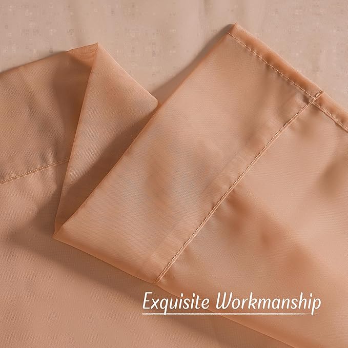 NICETOWN Voile Sheer Terracotta Curtains 96 inches Long 2 Panels Set, Grommet Casual Window Treatments with Light Filtering Airy & Elegant for Bedroom/Living Room, W54 x L96