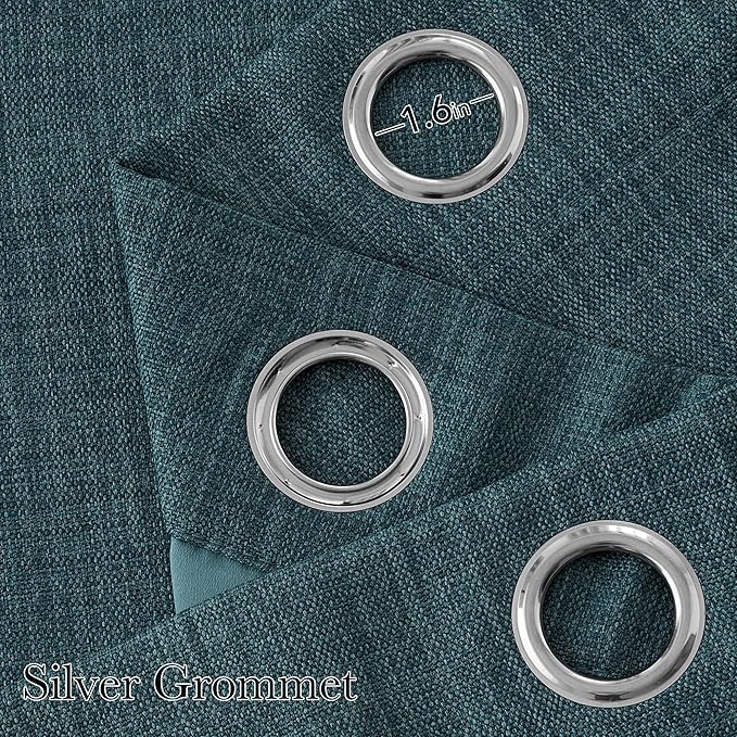 NICETOWN Greyish Blue Blackout Curtains 84 inches Long for Living Room - Privacy Panels for Bedroom, Modern Farmhouse Style Easy Care Grommet Top, 2 Panels, W52 by L84