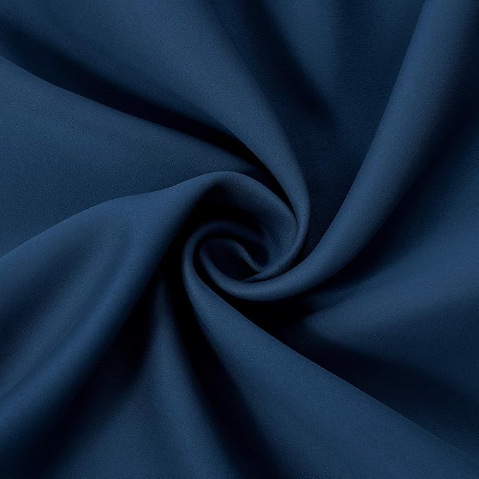 LEMOMO Navy Blue Blackout Curtains 42 x 54 Inch Length Set of 2 Panels Grommet Bedroom Curtains for Living Room
