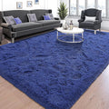Tepook Super Soft Fluffy Rug for Bedroom, Modern Shaggy Fuzzy Kids Rugs for Living Room, Plush Indoor Nursery Home Decor Dorm Carpet with Non-Slip Bottom, Light Navy, 4 X 6 Feet