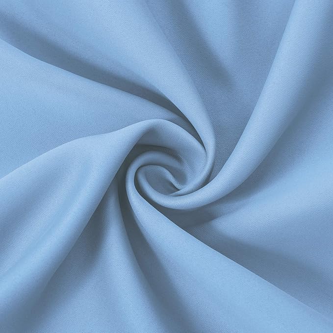 LEMOMO Blackout Curtains 52 x 45 inch/Sky Blue Curtains Set of 2 Panels/Thermal Insulated Room Darkening Bedroom Curtains